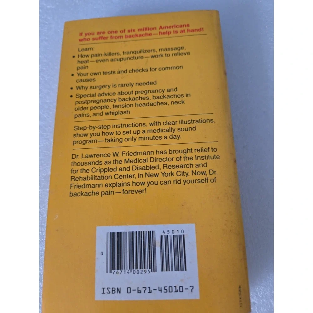 Freedom From Backaches (Back Aches) Paperback – 1976 by L friedmann & galton